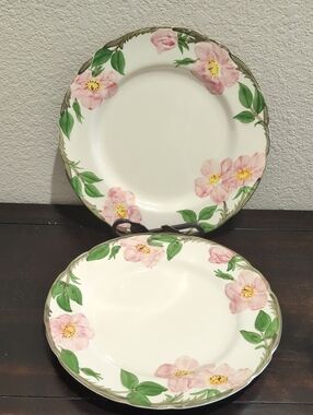 Set Of Two (2) Franciscan Desert Rose Dinner Plates 10.5"